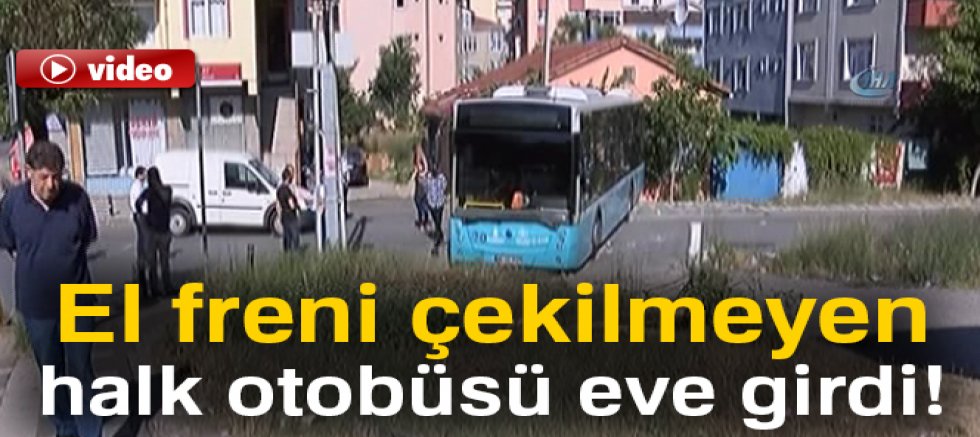Ümraniye'de halk otobüsü eve çarptı