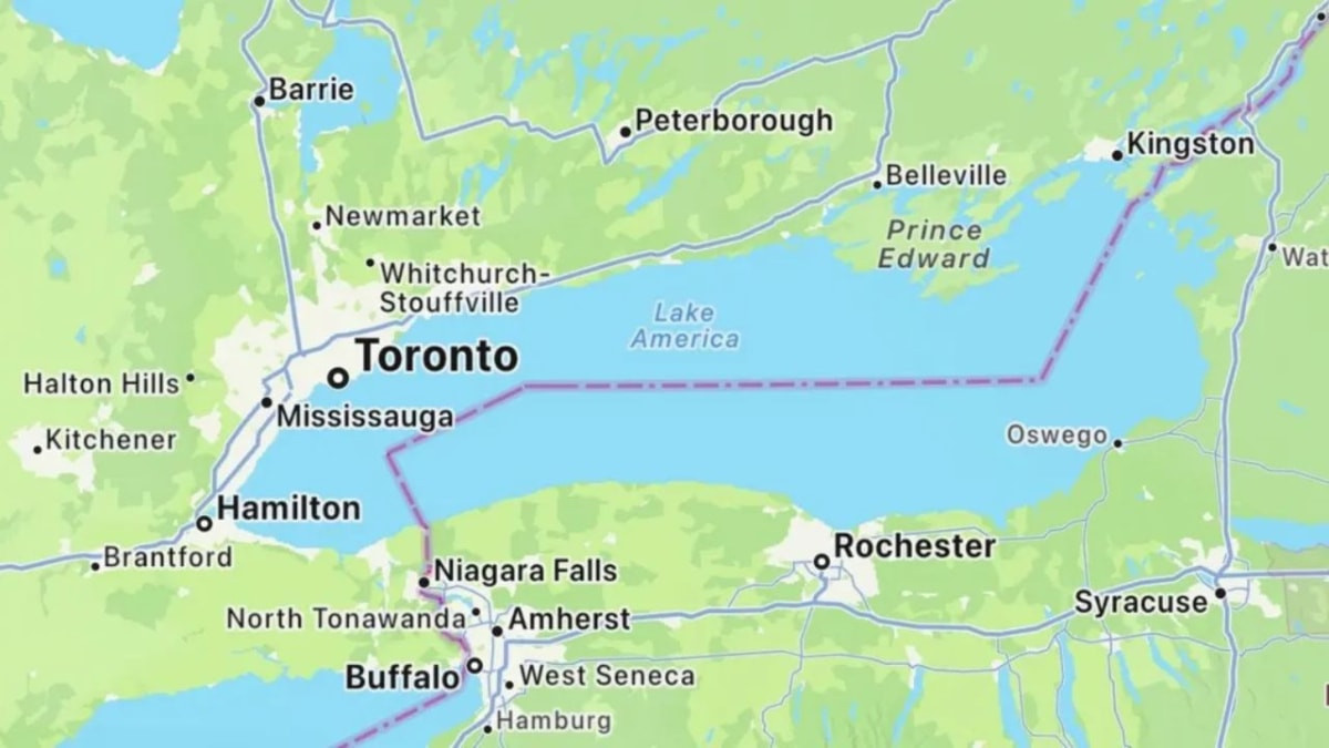 Apple, ABD'deki haritalarında Ontario Gölü'nü 'Amerika Gölü' olarak gösterdi